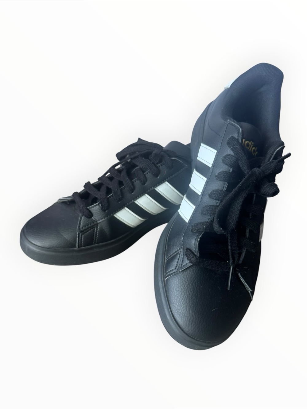 Adidas Grand Court 2.0 Sneakers Black with White Stripes 8.5 - Picture 2 of 7